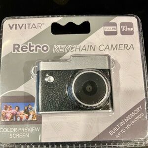 Y2K Mini Digital Camera Keychain - Black